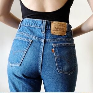 Vintage Levi’s 517 Orange Tab 80s Boot Cut Flare Jeans Size 36X30